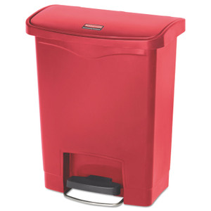 Rubbermaid Commercial Streamline Resin Step-On Container, Front Step Style, 8 gal, Polyethylene, Red (RCP1883564) View Product Image
