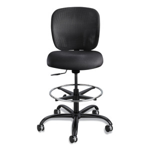 Safco Vue Heavy-Duty Extended-Height Stool, Supports Up to 350 lb, 23" to 32.5" Seat Height, Black Vinyl Seat, Black Base
