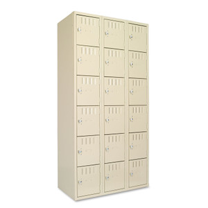 Tennsco Box Compartments, Triple Stack, 36w x 18d x 72h, Sand (TNNBS6121812CSD) View Product Image