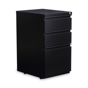 Alera File Pedestal with Full-Length Pull, Left or Right, 3-Drawers: Box/Box/File, Legal/Letter, Black, 14.96" x 19.29" x 27.75" (ALEPBBBFBL) View Product Image