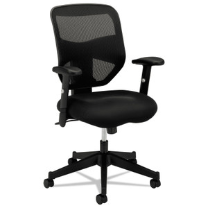 HON VL531 Mesh High-Back Task Chair with Adjustable Arms, Supports Up to 250 lb, 18" to 22" Seat Height, Black (BSXVL531MM10) View Product Image