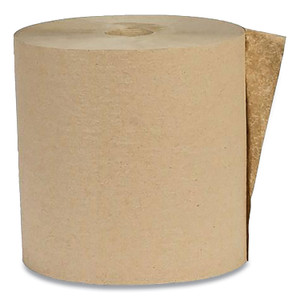 Eco Green Recycled Hardwound Paper Towels, 1-Ply, 7.88" x 800 ft, 1.8 Core, Kraft, 6 Rolls/Carton (APAEK80186) View Product Image