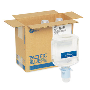 Georgia Pacific Professional Pacific Blue Ultra Automated Sanitizer Dispenser Refill Foam Hand Sanitizer, 1,000 mL Bottle, Fragrance-Free, 3/Carton (GPC43337) View Product Image