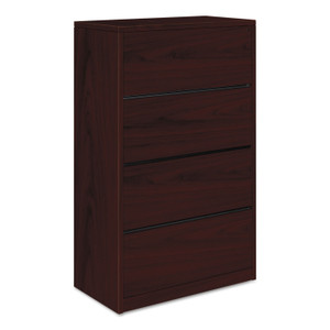 HON 10500 Series Lateral File, 4 Legal/Letter-Size File Drawers, Mahogany, 36" x 20" x 59.13"