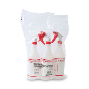 Boardwalk Trigger Spray Bottle, 32 oz, Clear/Red, HDPE, 3/Pack (BWK03010) View Product Image