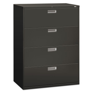 HON Brigade 600 Series Lateral File, 4 Legal/Letter-Size File Drawers, Charcoal, 42" x 18" x 52.5"