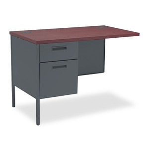 HON Metro Classic Series Workstation Return, Left, 42w x 24d x 29.5h, Mahogany/Charcoal