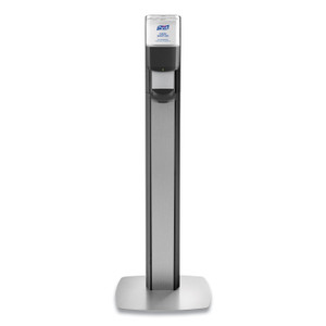 PURELL MESSENGER ES8 Silver Panel Floor Stand with Dispenser, 1,200 mL, 16.75 x 6 x 40, Silver/Graphite