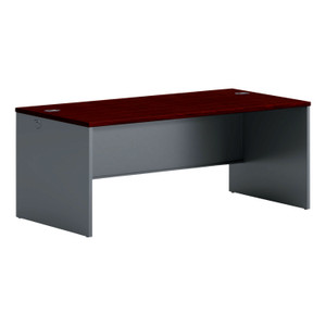 HON 38000 Series Desk Shell, 72" x 36" x 29.5", Mahogany/Charcoal