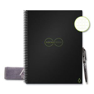 Rocketbook Core Smart Notebook, Dotted Rule (4 sq/in), Black Cover, (16) 11 x 8.5 Sheets