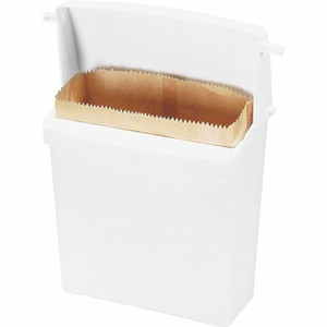 Rubbermaid Commercial Compact Sanitary Napkin Receptacle - 12.5" Height x 10.8" Width x 5.3" Depth - White