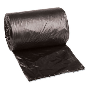 Boardwalk Low-Density Waste Can Liners, 4 gal, 0.35 mil, 17" x 17", Black, Perforated Roll, 50 Bags/Roll, 20 Rolls/Carton