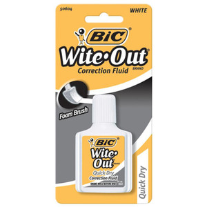 Bic Correction Fluid, Quick Dry, 20ml, White (BICWOFQDP1WHI) View Product Image