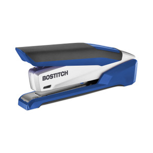 Bostitch InPower Spring-Powered Desktop Stapler with Antimicrobial Protection, 28-Sheet Capacity, Blue/Silver (ACI1118) View Product Image