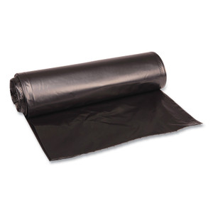 Boardwalk Recycled Low-Density Polyethylene Can Liners, 33 gal, 1.6 mil, 33" x 39", Black, Perforated, 10 Bags/Roll, 10 Rolls/Carton