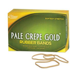 Alliance Pale Crepe Gold Rubber Bands, Size 33, 0.04" Gauge, Golden Crepe, 1 lb Box, 970/Box (ALL20335) View Product Image