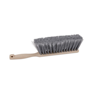 Boardwalk Counter Brush, Gray Flagged Polypropylene Bristles, 4.5" Brush, 3.5" Tan Plastic Handle (BWK5408) View Product Image