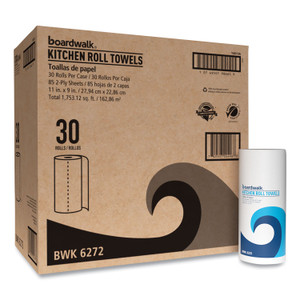 Boardwalk Kitchen Roll Towel, 2-Ply, 11 x 9, White, 85 Sheets/Roll, 30 Rolls/Carton