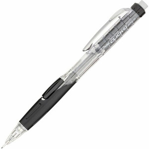 Pentel .7mm Twist-Erase Click Mechanical Pencil - 0.7 mm Smoke Lead - #2 - Refillable - Black, Transparent Barrel