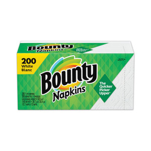 Bounty Quilted Napkins, 1-Ply, 12 1/10 x 12, White, 200/Pack, 8 Pack/Carton (PGC96595CT) View Product Image