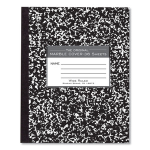 Roaring Spring Marble Cover Composition Book, Wide/Legal Rule, Black Marble Cover, (36) 8.5 x 7 Sheets View Product Image