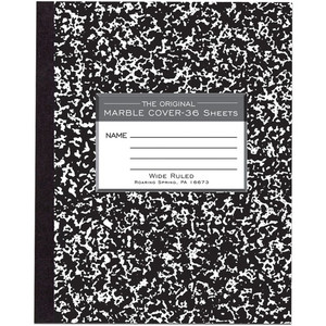 Roaring Spring Wide Ruled Flexible Cover Composition Book - 36 Sheets - 72 Pages - Printed - Sewn/Tapebound - Both Side Ruling Surface