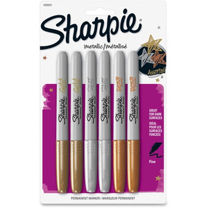 Sharpie Metallic Permanent Markers - Fine Marker Point - Assorted Ink