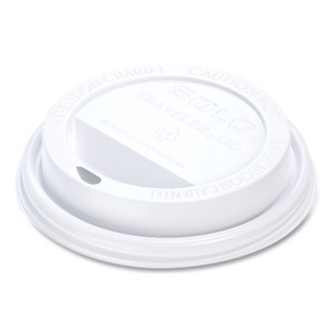 SOLO Traveler Cappuccino Style Dome Lid, Polystyrene, Fits 10 oz to 24 oz Hot Cups, White, 100/Pack, 10 Packs/Carton (SCCTLP316) View Product Image