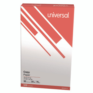 Universal Copy Paper, 92 Bright, 20 lb Bond Weight, 11 x 17, White, 500 Sheets/Ream