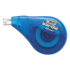 BIC Wite-Out EZ Correct Correction Tape, Non-Refillable, Blue Applicator, 0.17" x 472" (BICWOTAPP11) View Product Image