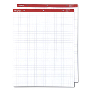 Universal Easel Pads/Flip Charts, Quadrille Rule (1 sq/in), 27 x 34, White, 50 Sheets, 2/Carton