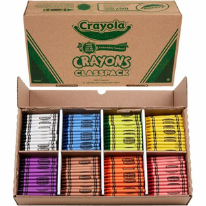 Crayola 8-Color Crayon Classpack - Red, Blue, Yellow, Orange, Green, Purple, Brown, Black, Violet