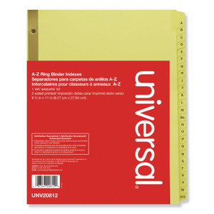 Universal Deluxe Preprinted Plastic Coated Tab Dividers with Black Printing, 25-Tab, A to Z, 11 x 8.5, Buff, 1 Set Universal Deluxe Preprinted Plastic Coated Tab Dividers with Black Printing, 25-Tab, A to Z, 11 x 8.5, Buff, 1 Set