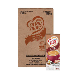 Coffee mate Liquid Coffee Creamer, Vanilla Caramel, 0.38 oz Mini Cups, 50/Box, 4 Boxes/Carton
