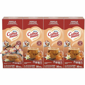 Coffee mate Vanilla Caramel Nondairy Liquid Creamer Singles - Vanilla Caramel Flavor - 0.38 fl oz (11 mL) - 200 Serving - 50/Box