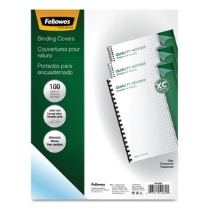 Fellowes Crystals Transparent Presentation Covers for Binding Systems, Clear, with Square Corners, 11 x 8.5, Unpunched, 100/Pack (FEL52089) View Product Image