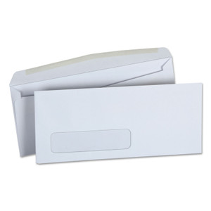 Universal Open-Side Business Envelope, 1 Window, #10, Square Flap, Gummed Closure, 4.13 x 9.5, White, 500/Box (UNV36321) View Product Image