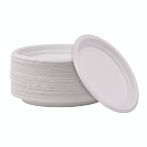 Boardwalk Hi-Impact Plastic Dinnerware, Plate, 9" dia, White, 500/Carton