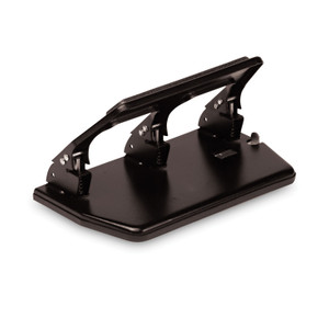 Master 30-Sheet Heavy-Duty Three-Hole Punch with Gel Padded Handle, 9/32" Holes, Black