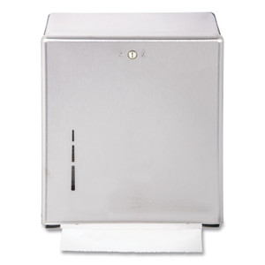 San Jamar C-Fold/Multifold Towel Dispenser, 11.38 x 4 x 14.75, Stainless Steel (SJMT1900SS) View Product Image