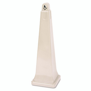 Rubbermaid Commercial GroundsKeeper Cigarette Waste Collector, Pyramid, 1 gal, 12.25 x 39.75, Beige