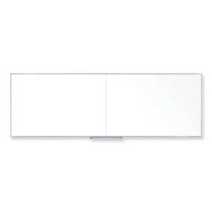 Ghent Non-Magnetic Whiteboard with Aluminum Frame, 144.63" x 48.47", White Surface, Satin Aluminum Frame