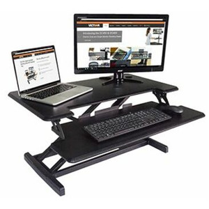 Victor High Rise Height Adjustable Compact Standing Desk with Keyboard Tray View Product Image