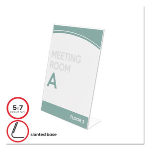 Deflecto Superior Image Slanted Sign Holders - 7" Width x 5" Height - (DEF590301)