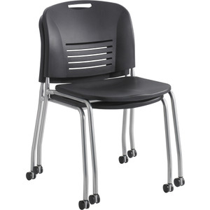 Safco Vy Straight Leg Stack Chairs with Casters (SAF4291BL) View Product Image