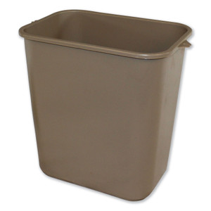 Impact Soft-Sided Wastebasket, 28 qt, Polyethylene, Beige