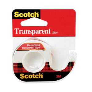 Scotch Transparent Tape In Handheld Dispenser, 1" Core, 0.5" x 37.5 ft, Transparent (MMM144) View Product Image