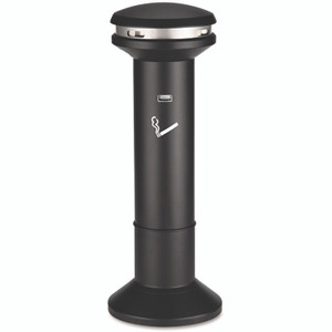 Rubbermaid Commercial Infinity Ultra-High Capacity Smoking Receptacle, 6.7 gal, 15.5 dia x 41.5h, Black