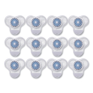 Boardwalk Urinal Screen with Non-Para Deodorizer Block, Green Apple Scent, 3.25 oz, Blue/White, 12/Box