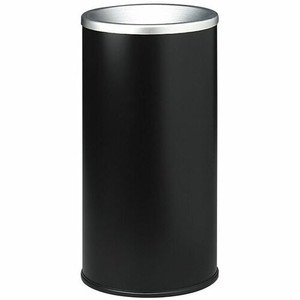 Safco Sand Fill Ash Urns - Round - 10" Opening Diameter - 20" Height - Steel - Black